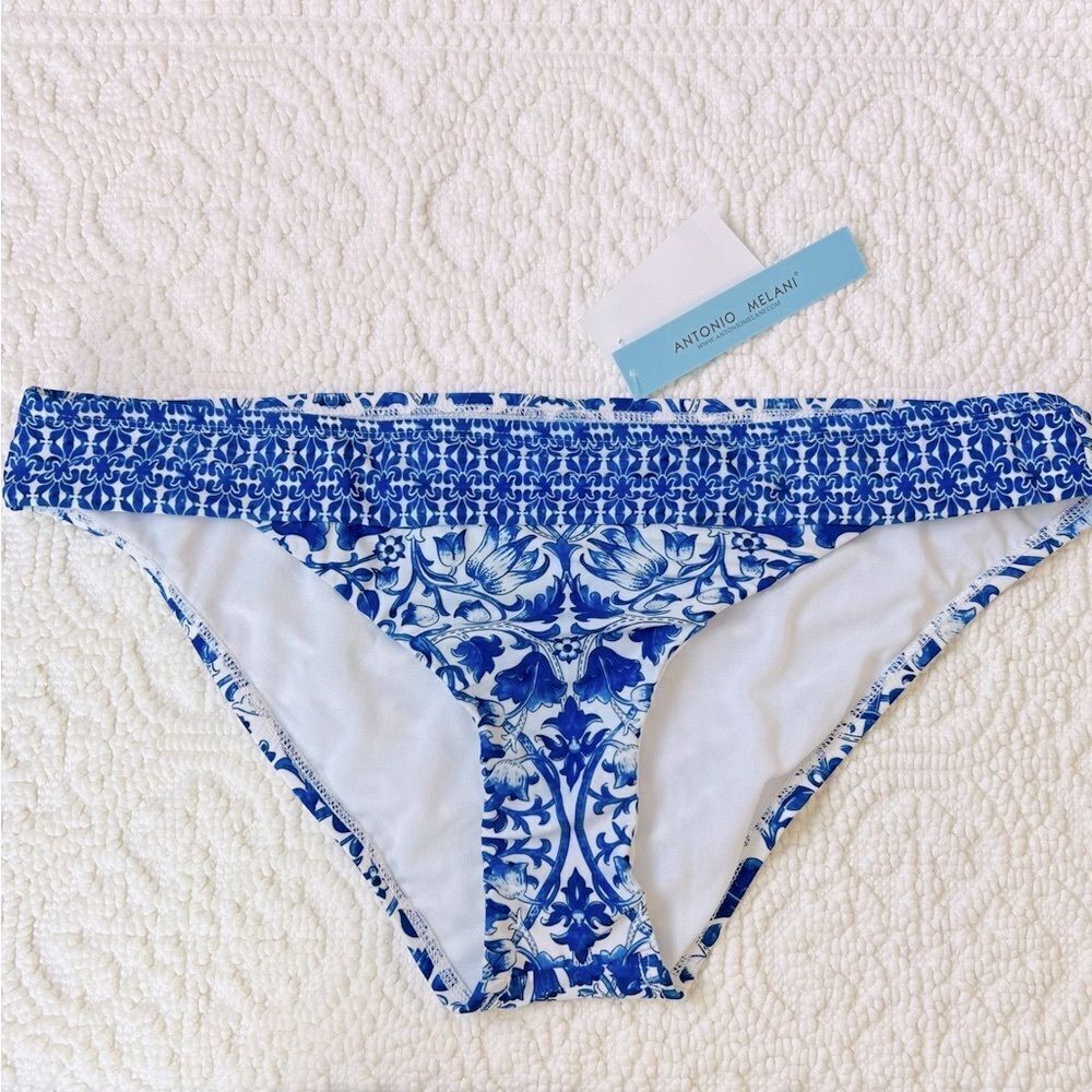 NWT Antonio Melani Swim Bottom Ornate Border Classic Hipster